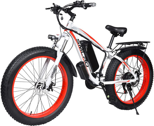 Yinzhiboo Electric Bike E-Bike Fat Tire Electric Bicycle 26" 4.0 Adults Ebike 1000W